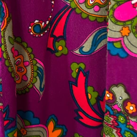 Vintage 70s Psychedelic Jumpsuit | Pink Orange Floral Wide Leg Palazzo Romper - Picture 9 of 11